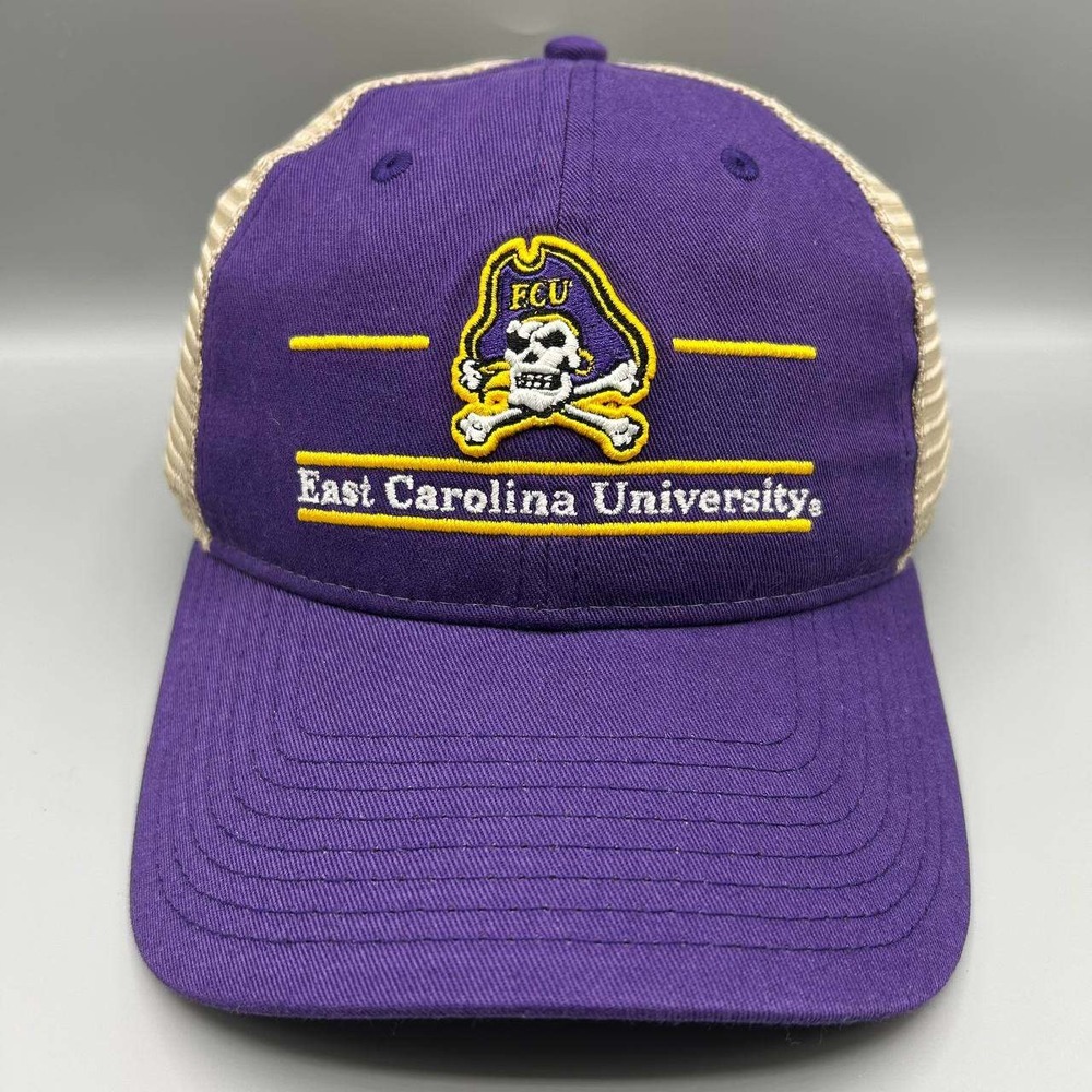 Vintage East Carolina Pirates Trucker Hat Men NCAA The Game Snap Back Cap New